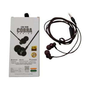 JINETO Cobra Series Wired Earphones – Hi-Res Audio with Mic (CB-108)