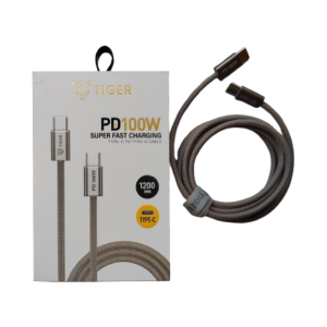 TIGER PD 100W Type-C Fast Charging Cable – 1.2M Braided Cable